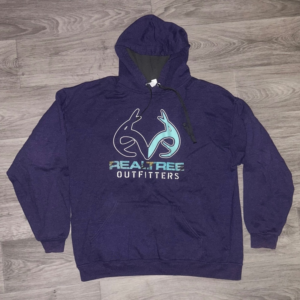 Women’s Purple Real Tree Outfitters Deer Antler Pullover Hoodie Size XL
